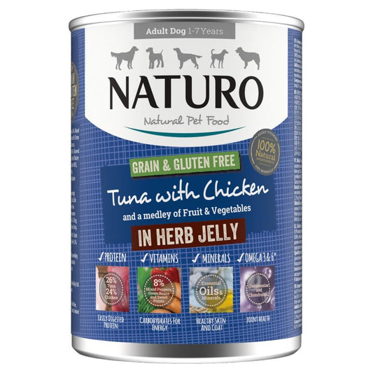 Naturo Adult GGF Tuna Jel Tin 12x390g - North East Pet Shop Naturo