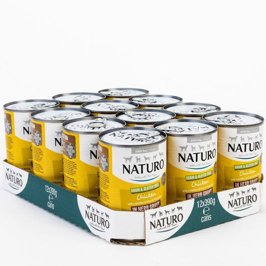 Naturo Adult Grain & Gluten Free Chicken in Herb Gravy Tins390g - North East Pet Shop Naturo