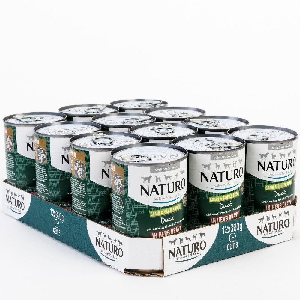 Naturo Adult Grain & Gluten Free Duck in Herb Gravy Tins 12 x 390g - North East Pet Shop Naturo