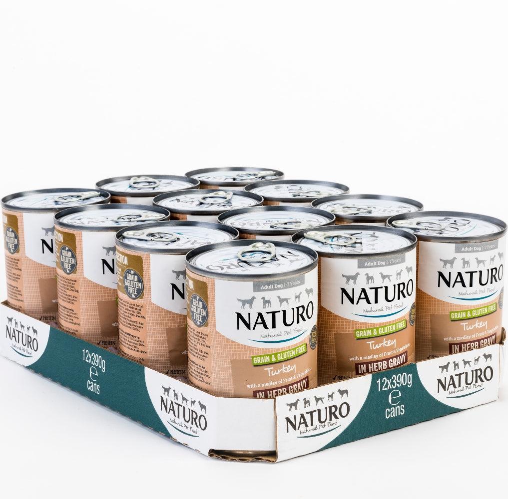 Naturo Adult Grain & Gluten Free Turkey in Herb Gravy Tins 390G - North East Pet Shop Naturo