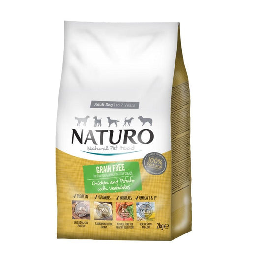 Naturo Adult Grain Free Chicken P&V 4x2kg - North East Pet Shop Naturo