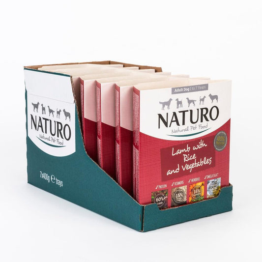 Naturo Adult Lamb with Rice & Veg Trays 400g - North East Pet Shop Naturo