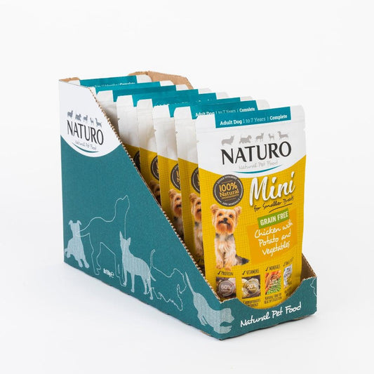 Naturo Adult Mini Grain Free Chck P&V Pch 8x150g - North East Pet Shop Naturo