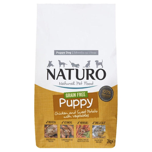 Naturo Puppy Grain Free Chicken SP&V 4x2kg - North East Pet Shop Naturo