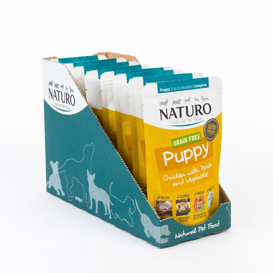 Naturo Puppy Mini Grain Free Chck P&V Pch 8x150g - North East Pet Shop Naturo