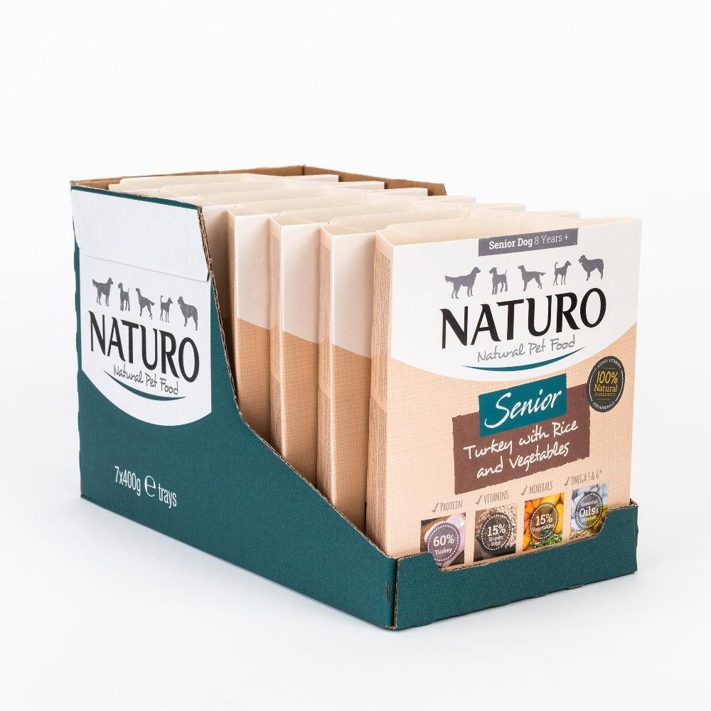 Naturo Senior Dog Turkey with Rice & Veg Trays 400g - North East Pet Shop Naturo
