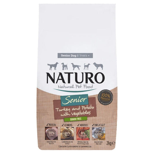 Naturo Senior Grain Free Turkey with Potato & Veg 8kg - North East Pet Shop Naturo