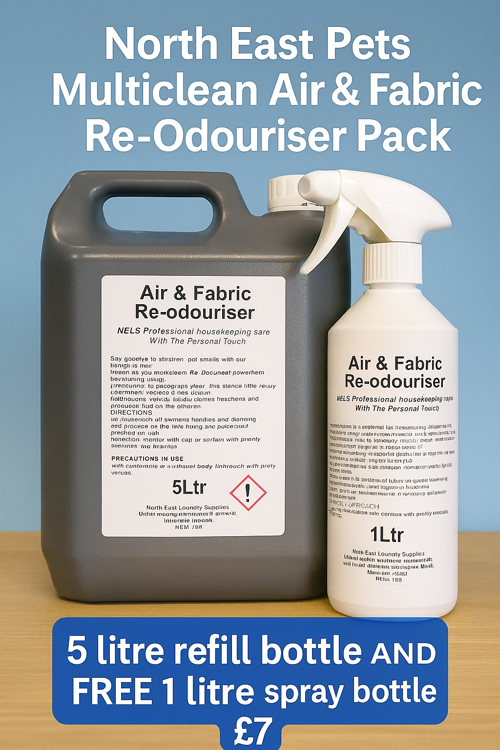 North East Pets Multiclean Air & Fabric Re-Odouriser - 1 Litre - North East Pet Shop Mr. Multiclean