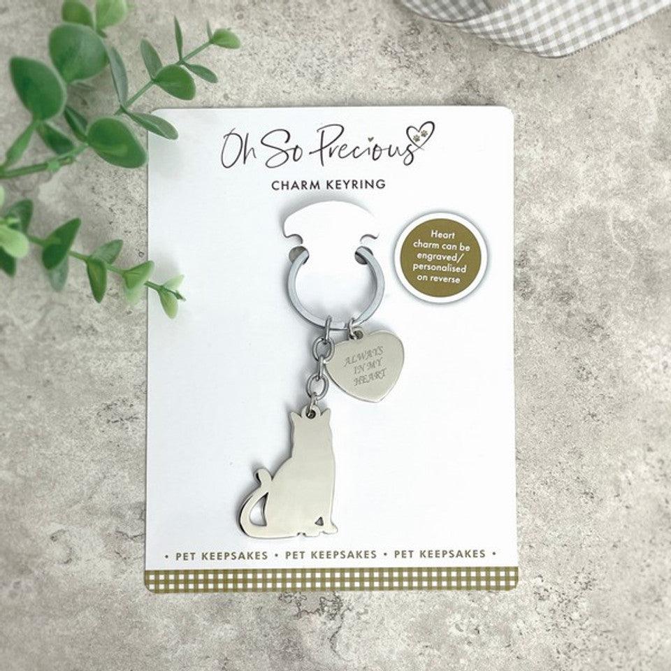 Oh So Precious Cat & Charm Keyring - North East Pet Shop Oh So Precious