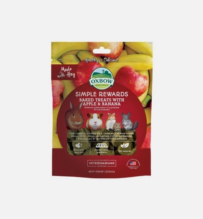 Oxbow Simple Rewards Baked Treats Apple & Banana 60g - North East Pet Shop Ox Bow