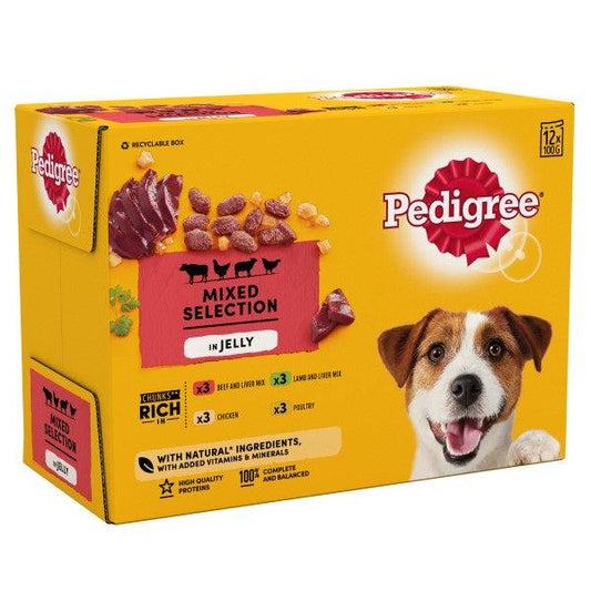 Pedigree Pouches Favourites Jelly 48x100g - North East Pet Shop Pedigree