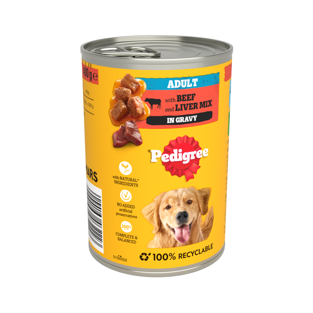 Pedigree Tins Beef Chunks in Gravy 12 x 400g - North East Pet Shop Pedigree