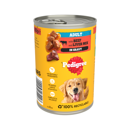 Pedigree Tins Beef Chunks in Gravy 12 x 400g - North East Pet Shop Pedigree