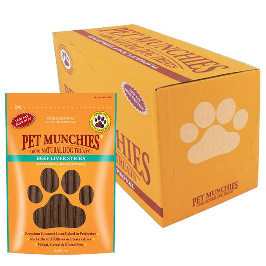 Pet Munchies Dog Beef Liver Sticks 8x90g - North East Pet Shop Pet Munchies