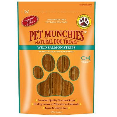 Pet Munchies Dog Treat Salm Strips 8x80g - North East Pet Shop Pet Munchies