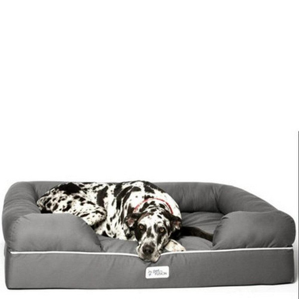 PetFusion Ultimate Jumbo XXLarge Waterproof Memory Foam Dog Bed 127x102x33cm Gray - North East Pet Shop PetFusion