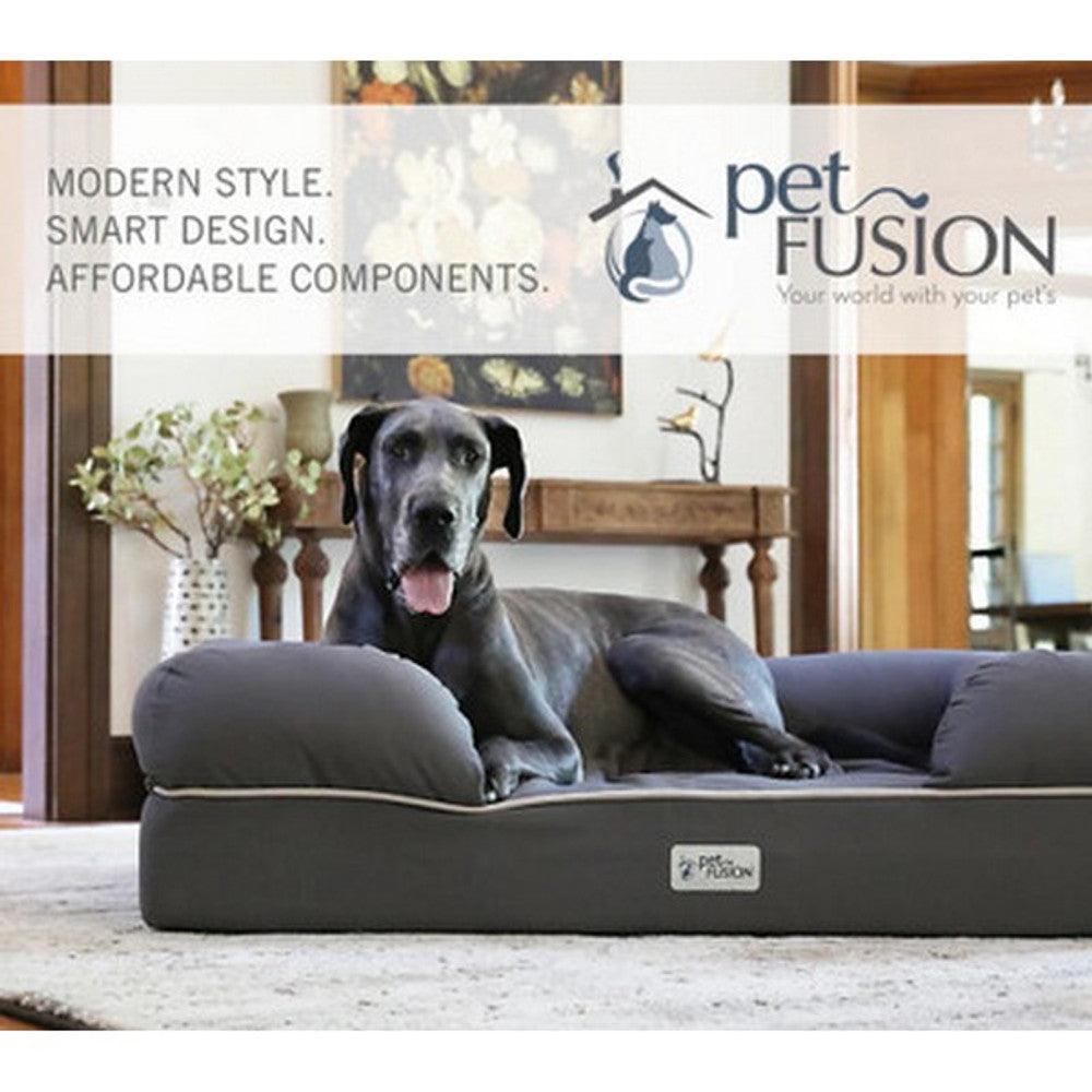 PetFusion Ultimate Jumbo XXLarge Waterproof Memory Foam Dog Bed 127x102x33cm Gray - North East Pet Shop PetFusion