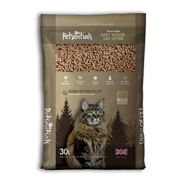Petsentials Wood Based Cat Litter 30ltr - North East Pet Shop Petsentials