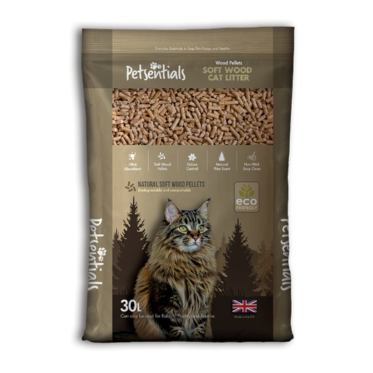 Petsentials Wood Based Cat Litter 30ltr - North East Pet Shop Petsentials