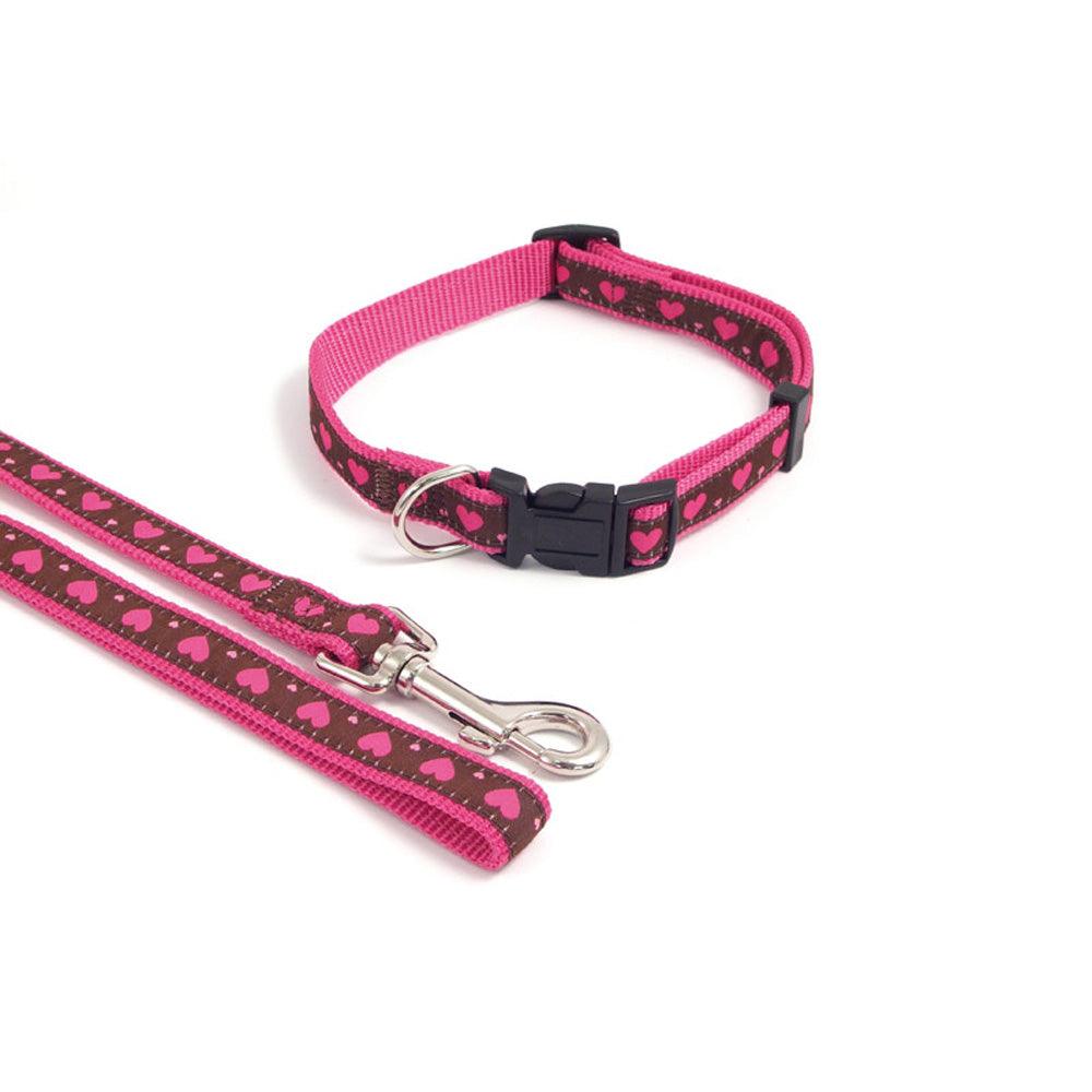 Pink Heart Collar 14-20" x 3/4" - North East Pet Shop Rosewood