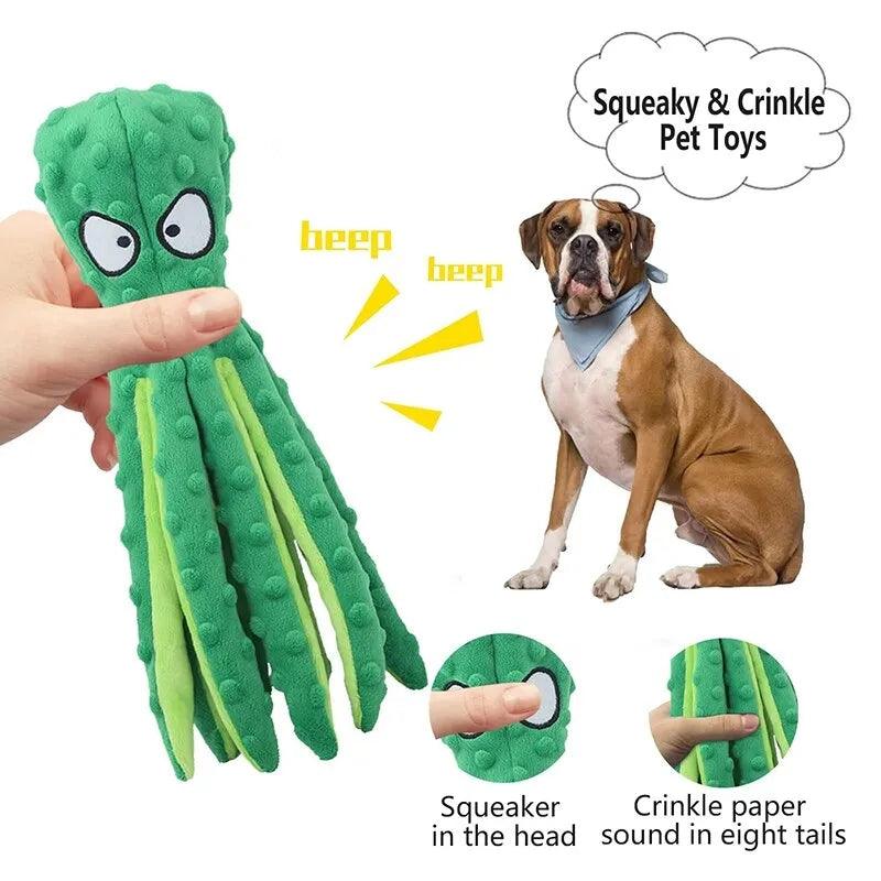 Plush Squeak & Crinkle Octopus - North East Pet Shop North East Pet Shop