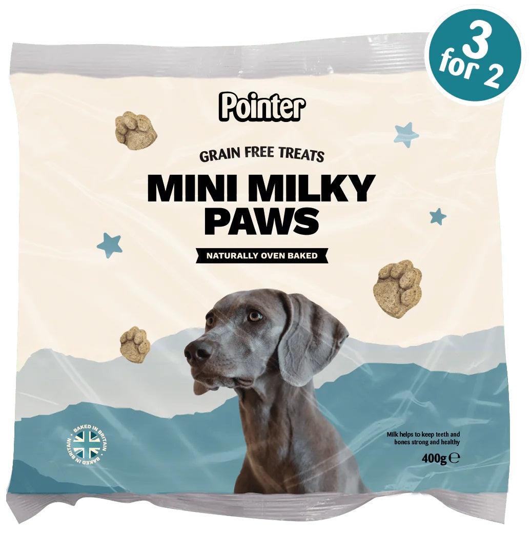 Pointer Mini Milky Paws Grain Free Treats 6x400g - North East Pet Shop Pointer