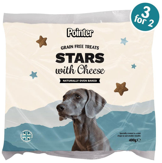 Pointer Stars Cheese Grain Free Treats 6x400g - North East Pet Shop Pointer