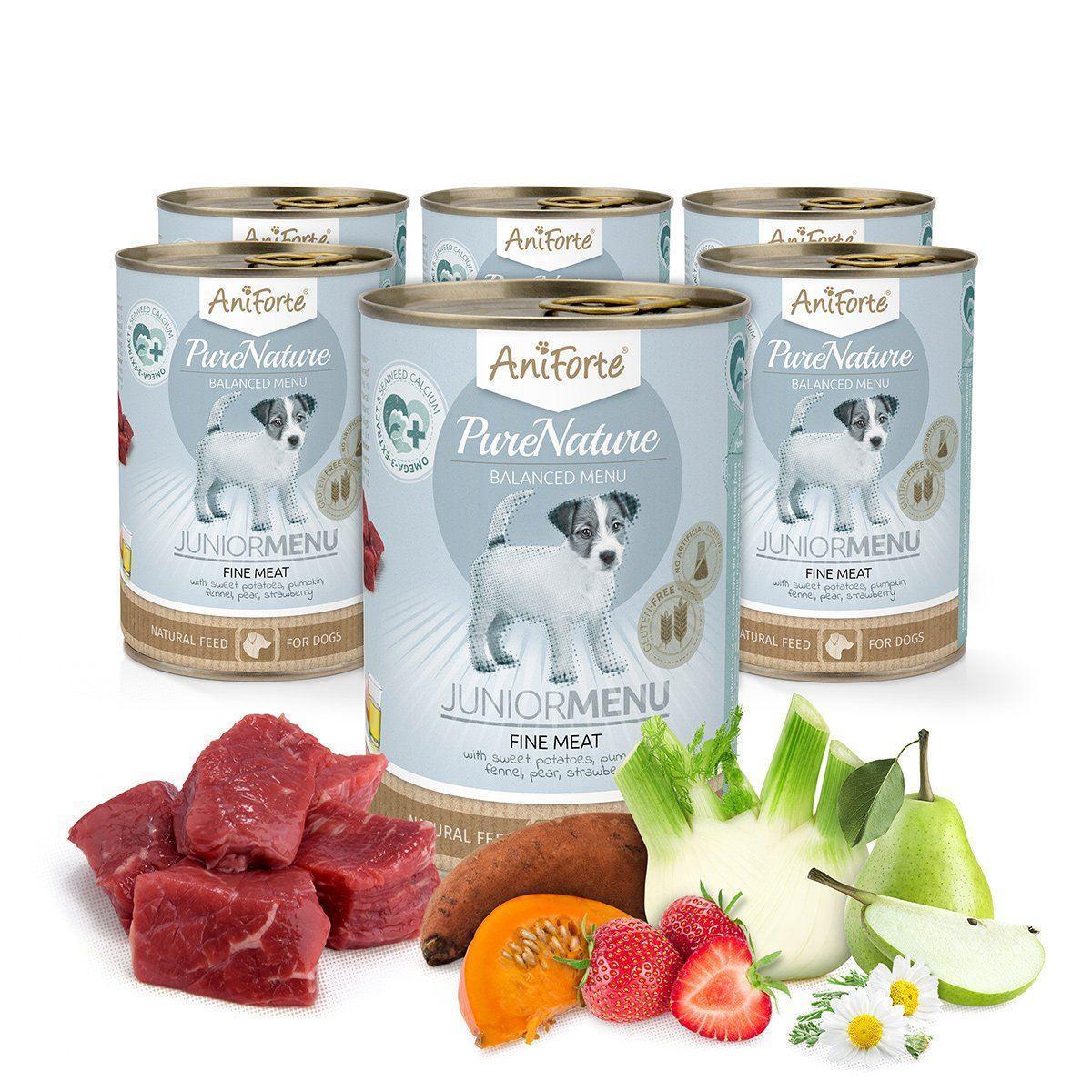 PureNature Fine Meat - Junior Menu for Puppies - 6 x 400g - North East Pet Shop Aniforte