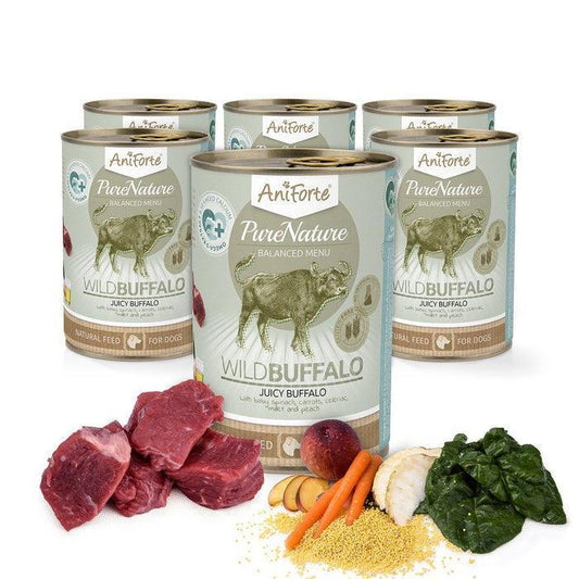 PureNature Wild Buffalo - Wet food for Dogs 6x400g - North East Pet Shop Aniforte