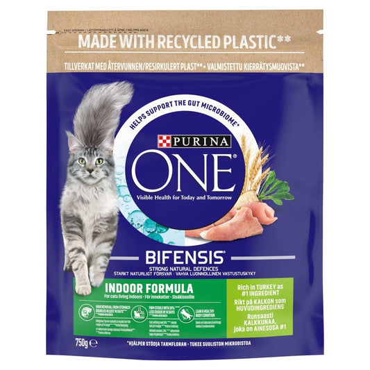 Purina One Adult Cat Indoor Turkey 3kg (4x750g) - North East Pet Shop Purina One