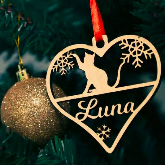 Lazer Cut Cat Bauble - HALF PRICE SALE