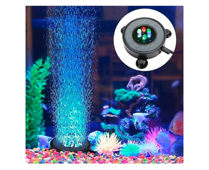 LED Aquarium Fish Tank Air Stone - Multicolor Light