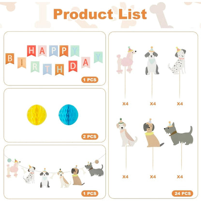 Dog Birthday Party Decoration Set - 27 Peice