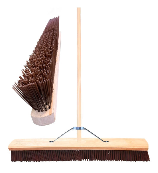 36” Stiff Broom Outdoor Yard Brush with Stiff PVC Hard Bristle