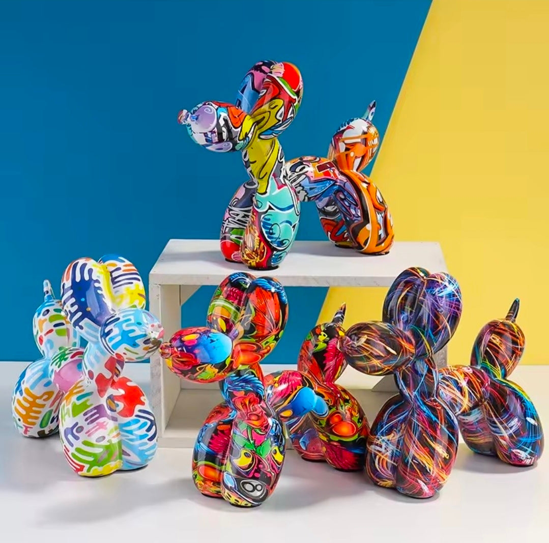 Graffiti Balloon Dog Resin Statue