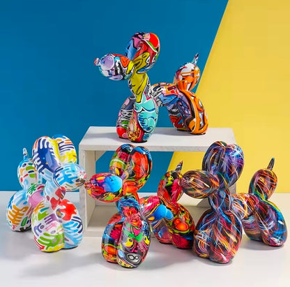 Graffiti Balloon Dog Resin Statue