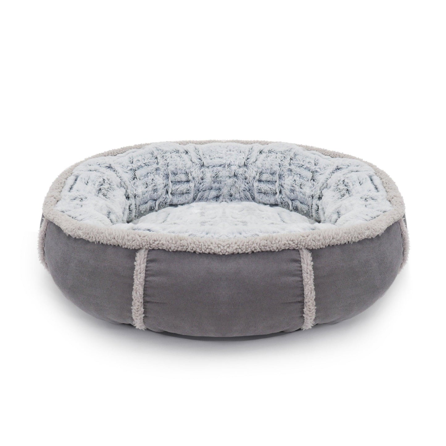 Rosewood Deep Plush Oval Grey Donut Bed - North East Pet Shop Rosewood
