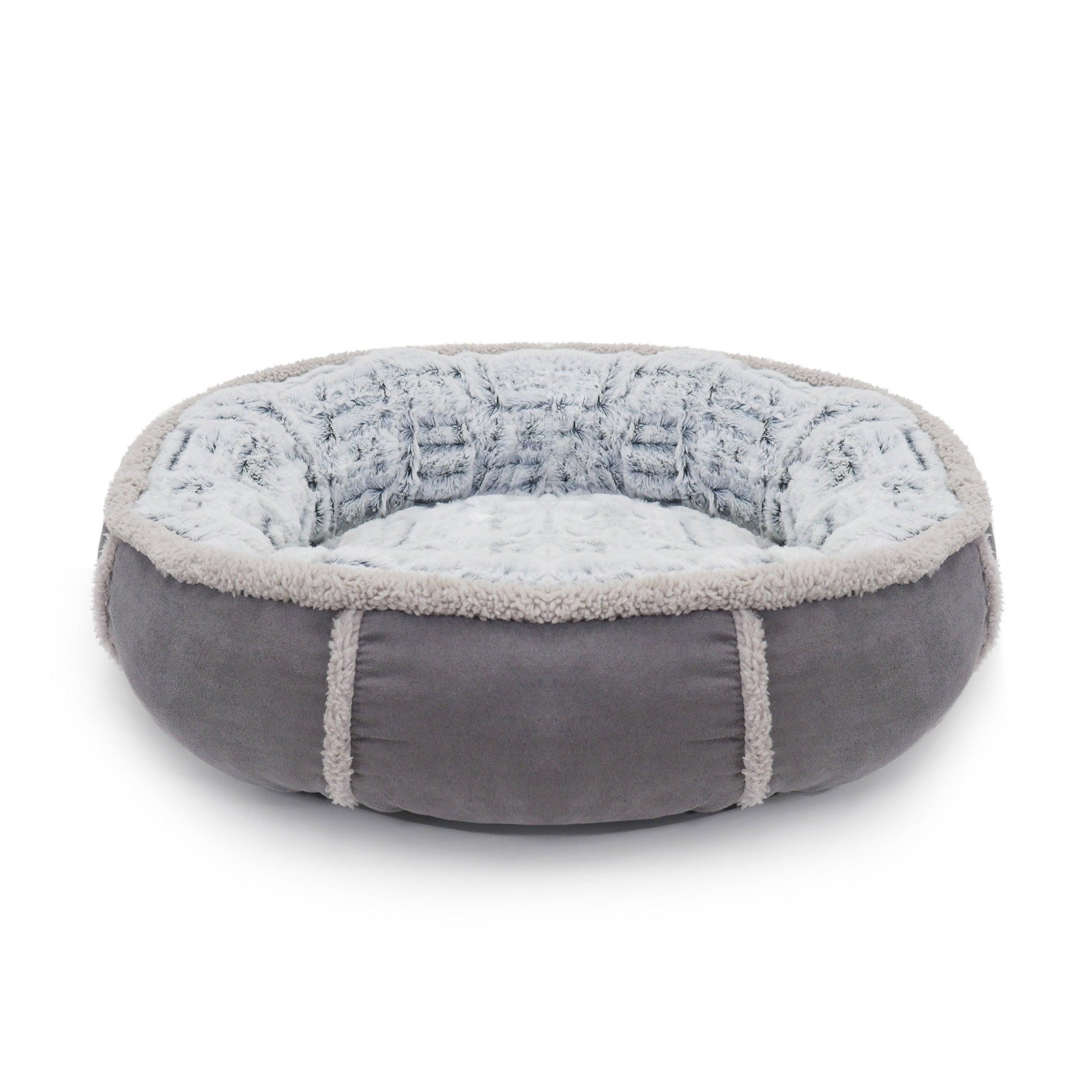 Rosewood Deep Plush Oval Grey Donut Bed - North East Pet Shop Rosewood