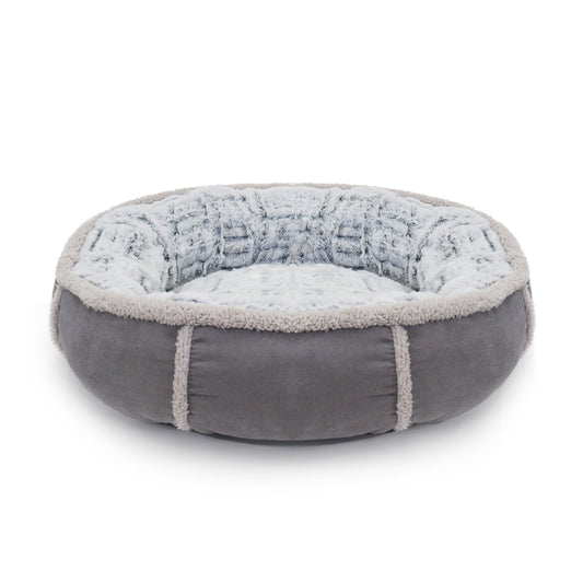 Rosewood Deep Plush Oval Grey Donut Bed - North East Pet Shop Rosewood
