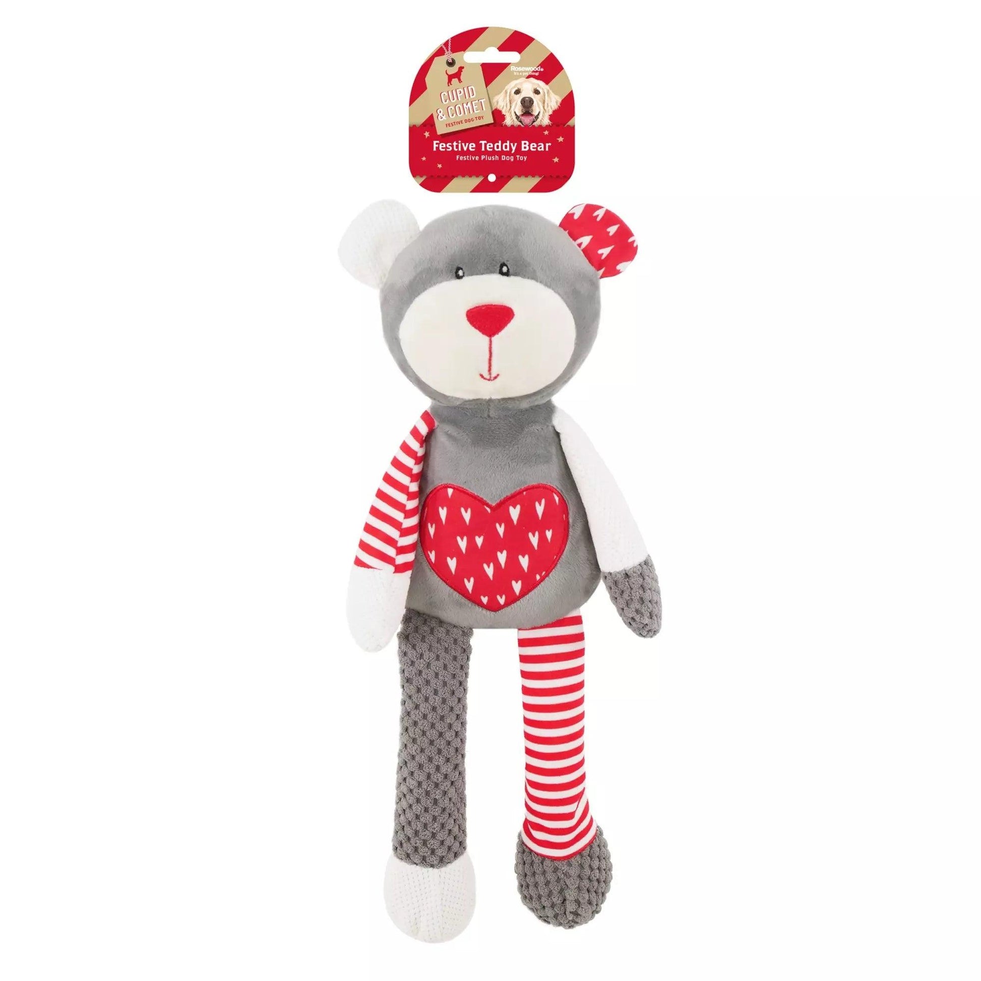 Rosewood Festive Teddy Bear Soft Dog Toy - North East Pet Shop Rosewood