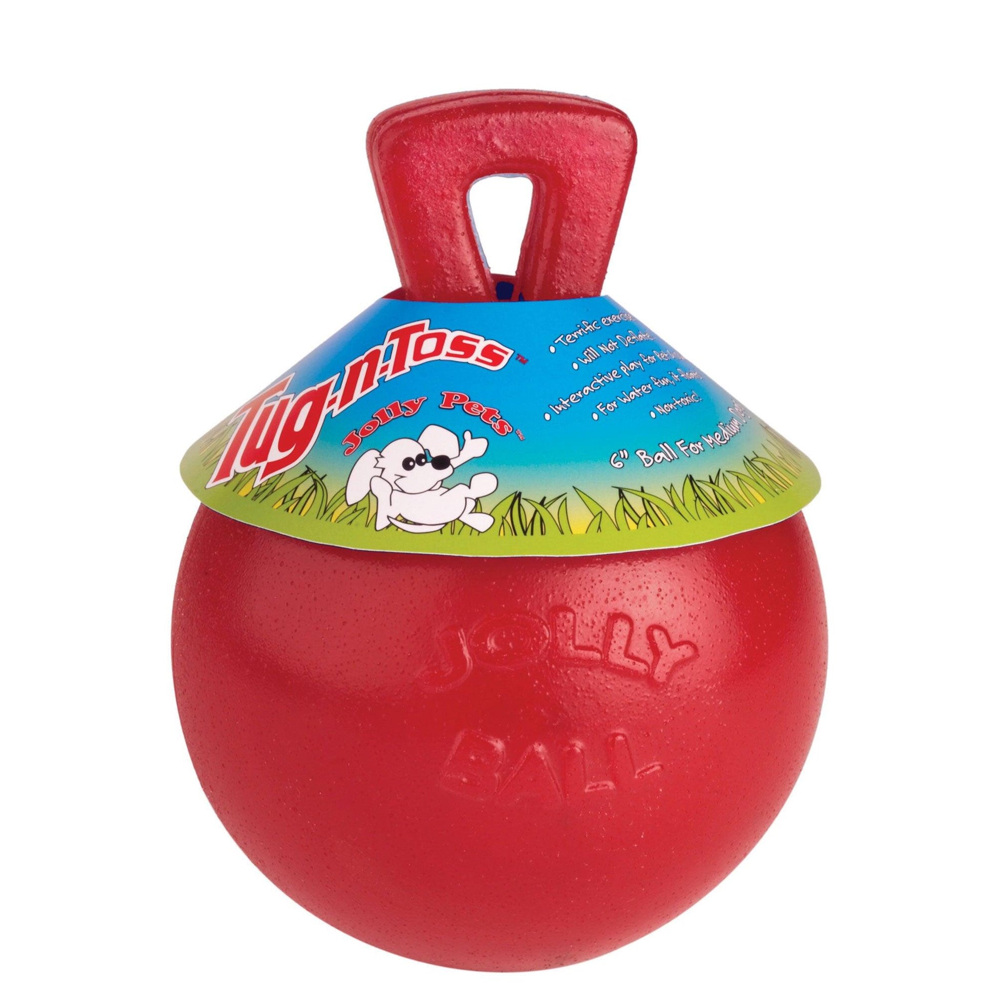 Rosewood Jolly Ball Tug-N-Toss Red 20cm - North East Pet Shop Rosewood