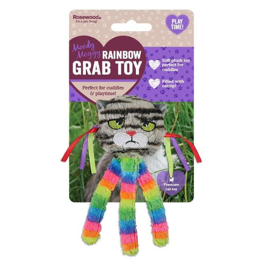 Rosewood Moody Moggy Rainbow Grab Toy x4 - North East Pet Shop Rosewood