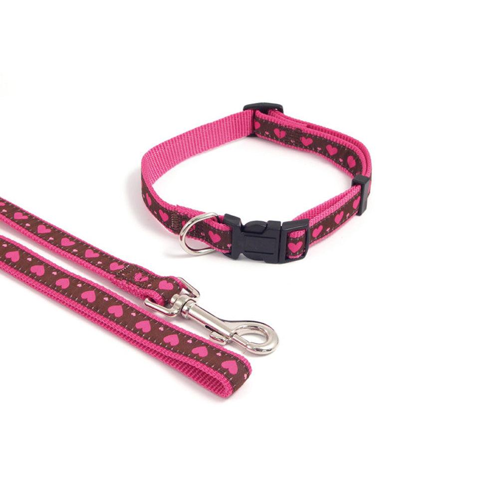 Rosewood Pink Heart Collar 45 - 70cm - North East Pet Shop Rosewood