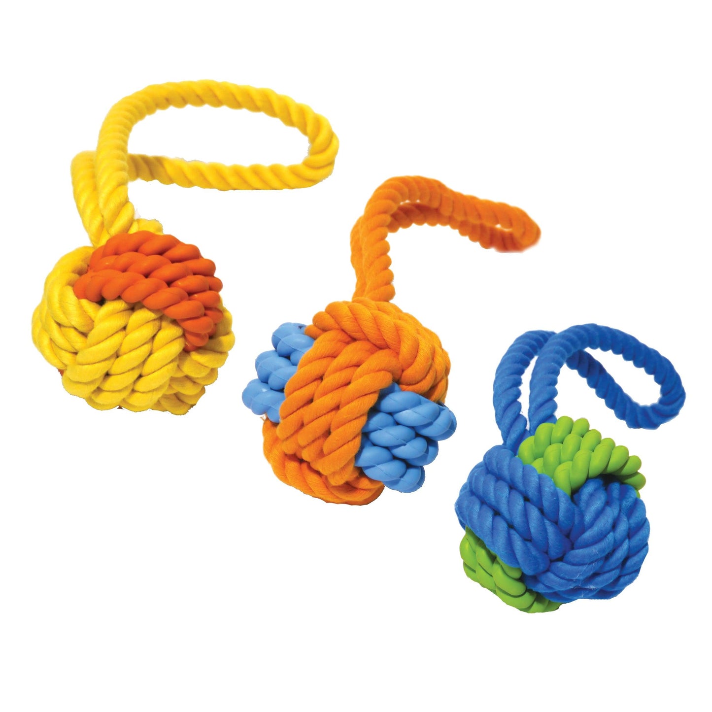 Rosewood Rubber & Rope Ball Tug 9"x3 - North East Pet Shop Rosewood