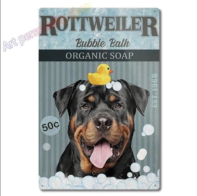 Rottweiler Tin Sign - North East Pet Shop Dog Shack UK