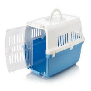Savic Zephos 1 Plast Pet Carrier Wh/Blu 48x31.5x30 - North East Pet Shop Savic
