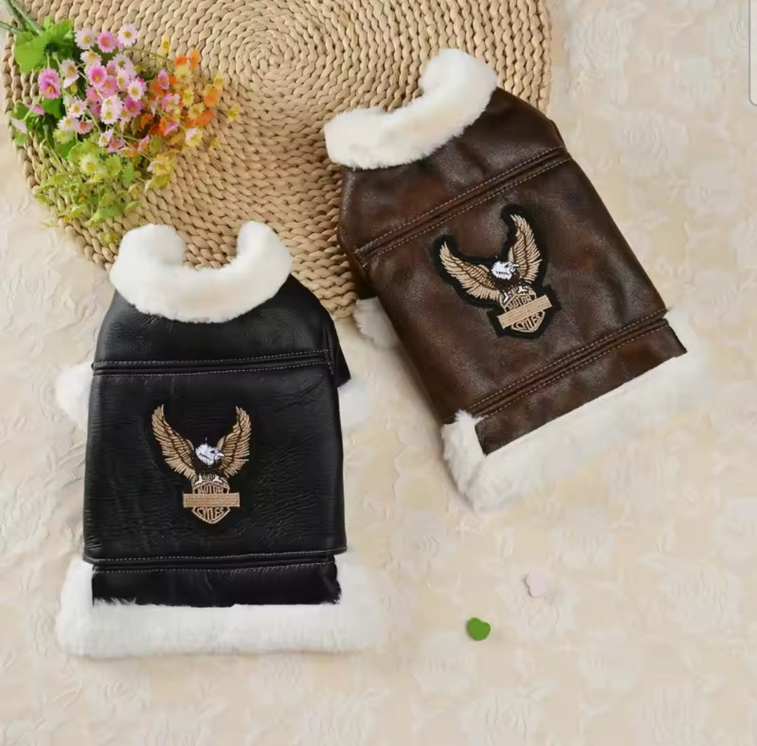 Screaming Eagle Leather Dog Jacket - North East Pet Shop Dog Shack UK