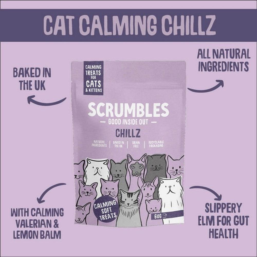Scrumbles Cat Treats Chillz Calming Treats 60g - North East Pet Shop Scrumbles