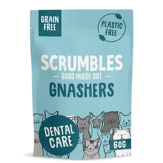 Scrumbles Cat Treats Gnashers Dental Bites 60g - North East Pet Shop Scrumbles