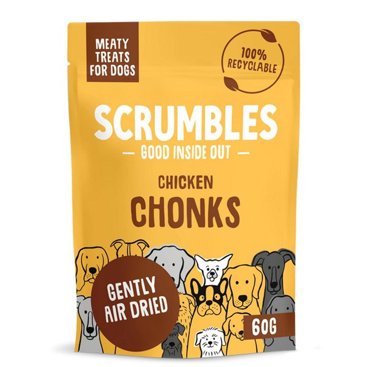 Scrumbles Chicken Chonks Meaty Treats 60g - North East Pet Shop Scrumbles